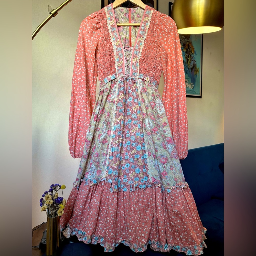 Gunne Sax style vintage ’70s Jody T of California prairie dress